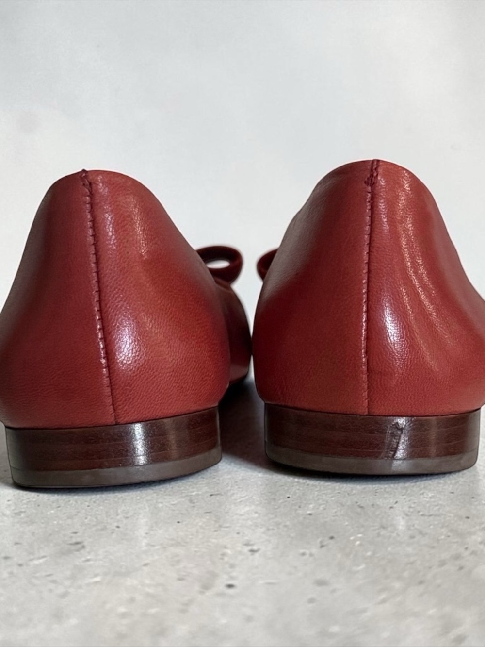 Tory Burch Liana Red Leather Ballet Flats with Ribbon Accent! Size 9.5 - Picture 6 of 10